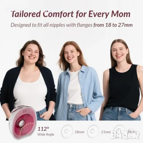 Нови 2 броя Безжична помпа за кърмене 300mmHg – 15 нива, памет Oceenew W216, снимка 5 - Помпи за кърма - 51240114