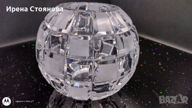 Кристална сферична ваза. , снимка 1