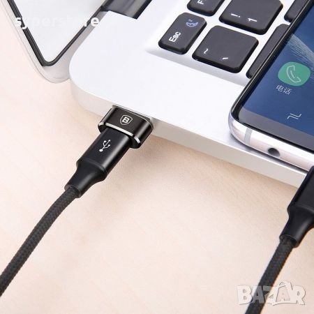 Преходник Адаптер от USB Type C женско към USB-A мъжко Baseus CAAOTG-01 Mini Adapter USB-C to USB-A, снимка 5 - Кабели и адаптери - 38150816