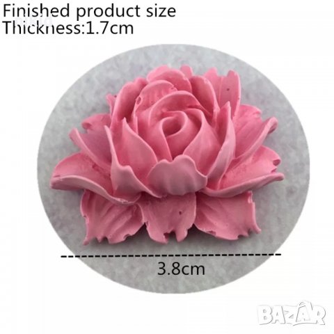  красиво цвете като лотос лотус силиконов молд форма декор торта фондан шоколад украса и др, снимка 2 - Форми - 15399061