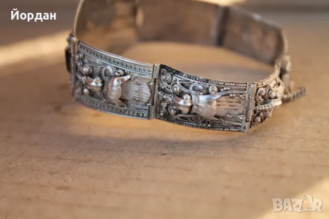 Дамска сребърна гривна , снимка 4 - Гривни - 49405246