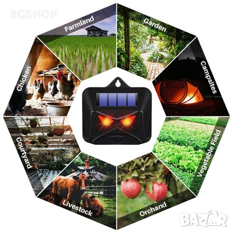 Ултразвуков уред със соларно захранване против вредители в градината, снимка 3 - Други стоки за дома - 44050523