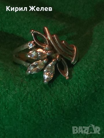 СТАР СРЕБЪРЕН ФЛОРАЛЕН АРТ ПРЪСТЕН СРЕБРО 925 с ЦИРКОНИ 25971, снимка 16 - Пръстени - 35974403