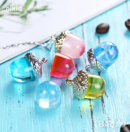 мини капсула тип жълъд жълъдче силиконов молд форма за смола бижу колие висулка, снимка 3 - Форми - 33329070