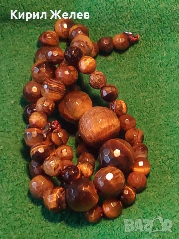 ПРЕКРАСЕН ФАСЕТИРАН КАМЪК ТИГРОВО ОКО АРТ - КОЛИЕ 9902, снимка 4 - Колиета, медальони, синджири - 29555956