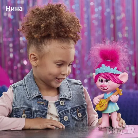 HASBRO Trolls Feature Dolls Пееща POPPY, снимка 7 - Кукли - 47357446