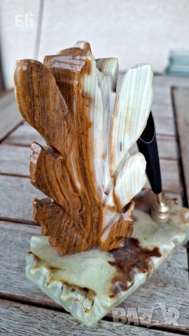 Държач на химикалот оникс - винтидж преспапие и декорация