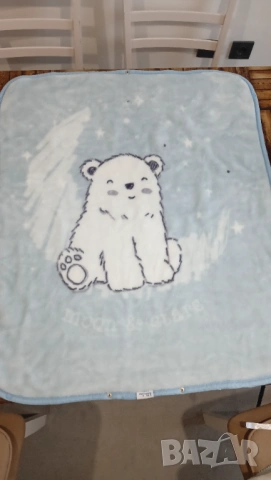 Порт бебе Kikka Boo Blue Polar Bear меко одеяло трансформиращо се в топло порт бебе, снимка 4 - Олекотени завивки и одеяла - 53413821