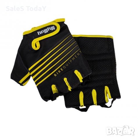 Мъжки колоездачни ръкавици Черни Жълти