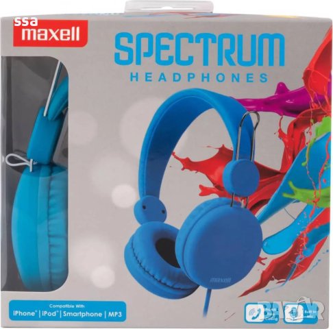 Слушалки с микрофон Maxell HP SPECTRUM SMS-10S Син ML-AH-HP-SPEC-BLUE, снимка 3 - Слушалки за компютър - 43440688