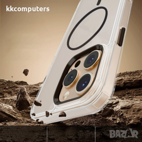 Силиконов кейс bSmart Clear Thin Magsafe и Протектор За iPhone 17 (6.3), Черен, снимка 5 - Калъфи, кейсове - 52034387