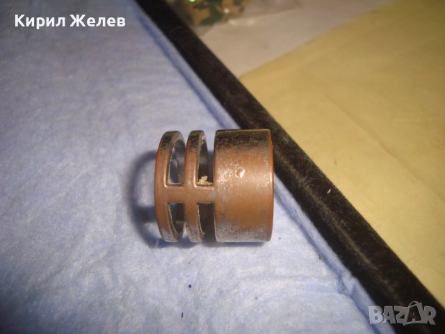 СТАР МЕСИНГОВ с ПОСРЕБРЯВАНЕ АРТ МОДЕЛ ИНТЕРЕСЕН ЦИЛИНДРИЧЕН АЖУРЕН ПРЪСТЕН 12781, снимка 6 - Пръстени - 37420226