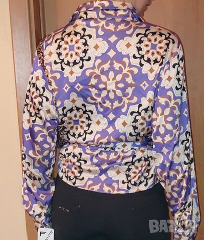 Елегантни ризи от сатен Fervente за едри дами, снимка 4 - Ризи - 43613587