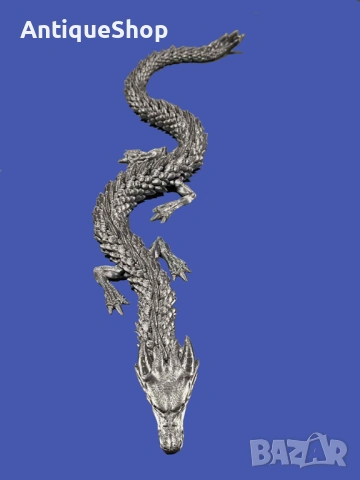 Китайски дракон 3D. Играчка. Сребрист