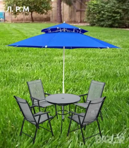 Плажен / Градински чадър с двоен таван против вятър 