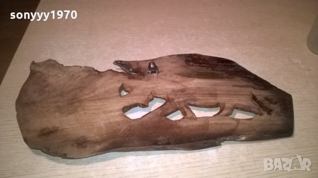 Пано стенно от тиково дърво - тигър ръчна изработка-44х22см, снимка 15 - Колекции - 27386212