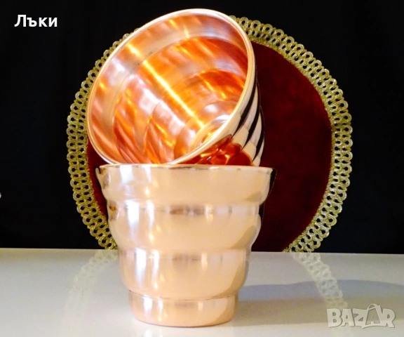 Медна чаша за вино,халба 400 мл.,чиста червена мед. 