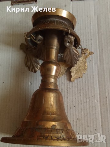 Свещник бронз стар 24028, снимка 4 - Декорация за дома - 33680346
