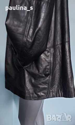 Палто с хастар от естествена кожа "Vera Pelle" / голям размер , снимка 5 - Палта, манта - 43621932