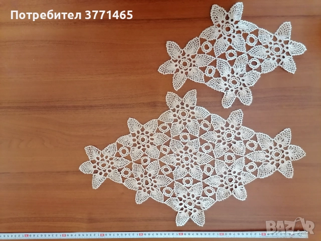 Малки покривки плетени на една кука от 25см до 110см, снимка 4 - Покривки за маси - 52738281