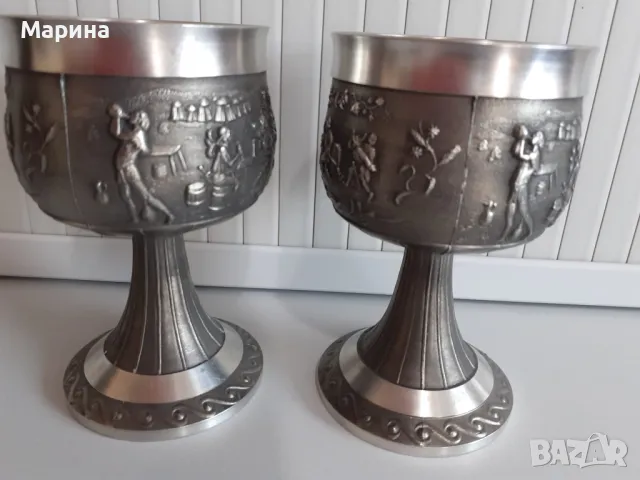 Комплект за вино и ракия от калай Antik*Vintage  #42, снимка 14 - Антикварни и старинни предмети - 47983497