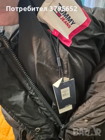 Дамско черно яке tommy jeans puffer L, снимка 3 - Якета - 47752946