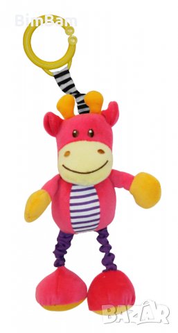 Бебешка плюшена играчка Трептящо жирафче - СКОКЛЬО с клипс / Lorelli Toys 