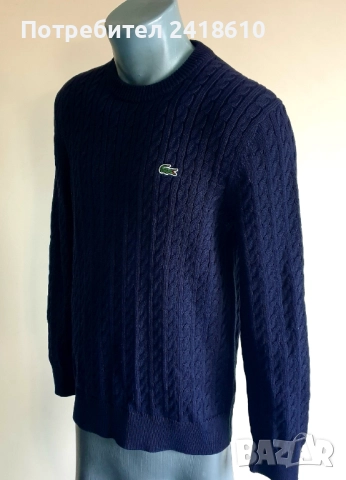Lacoste Cotton Knit Regular Fit Mens Size 4 - M НОВО!  ОРИГИНАЛ! Мъжки Пуловер!, снимка 12 - Пуловери - 52794425