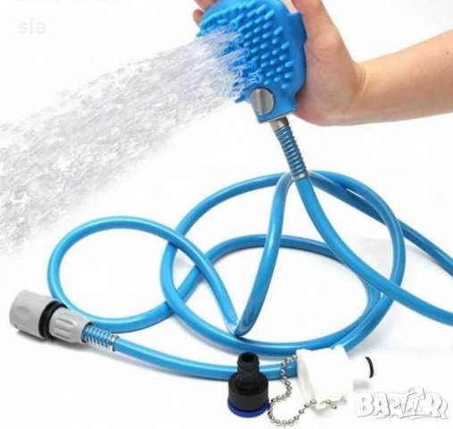 Подвижен душ с четка за къпане на домашни любимци – Pet Bathing Tool, снимка 1 - За кучета - 32218402