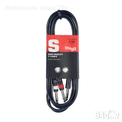 Аудио кабел ст. жак-два моно жака 3м. , снимка 2 - Други - 51259837