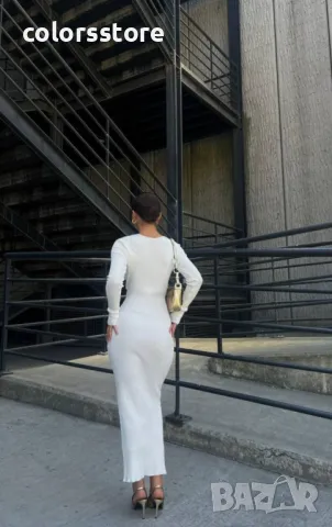 Дамска рипс рокля Rose white, снимка 2 - Рокли - 36152805