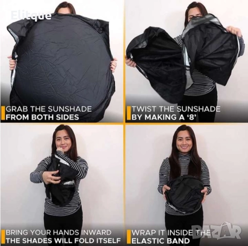 Автомобилен сгъваем двоен сенник за предното стъкло на кола, снимка 3 - Други стоки за дома - 52854630