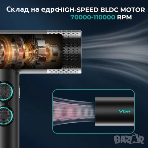 VGR Combo 4 в 1 Barber ПРОФЕСИОНАЛНА машинка за постригване комплект, снимка 5 - Машинки за подстригване - 53520965