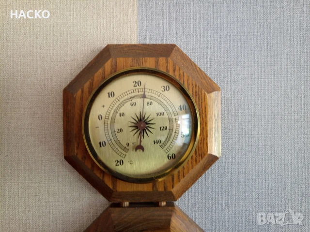 Метеорологична Станция от Махагон ТЕРМОМЕТЪР,ХИДРОМЕТЪР И БАРОМЕТЪР, снимка 4 - Други - 51316684