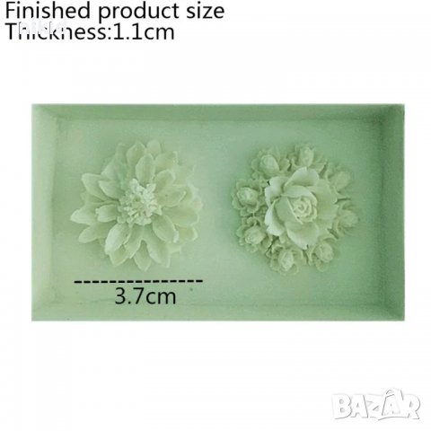 2 цветя цвете Хризантема и розички силиконов молд форма фондан украса декор , снимка 4 - Форми - 38327172