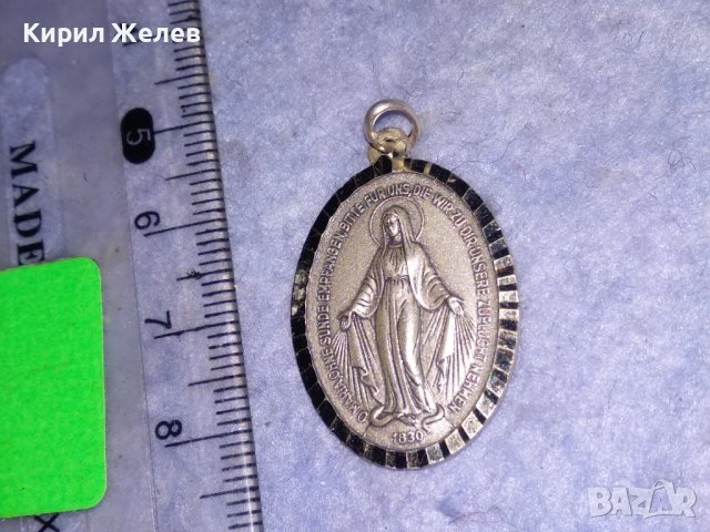 СТАРА ПОСРЕБРЕНА ДВУСТРАННА НЕМСКА РЯДКА КАТОЛИЧЕСКА ИКОНКА РЕЛИГИОЗЕН МЕДАЛЬОН 31198, снимка 7 - Антикварни и старинни предмети - 39856823