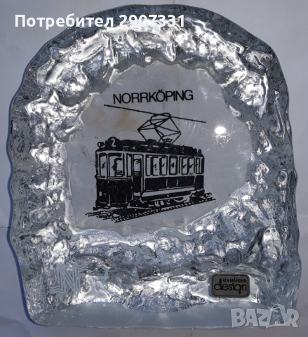 фигурка трамвай от град Норкопинг,Швеция. Стъкло, снимка 8 - Други ценни предмети - 44847150