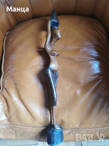 Дървена Африканска фигура, снимка 4 - Антикварни и старинни предмети - 42957202