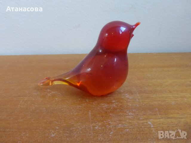 Стъклена фигура Птиче Птица Пиле Мурано, снимка 3 - Декорация за дома - 43527262