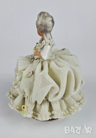 Порцеланова балерина с бяла рокля - Sandizell, Dresden, снимка 2 - Статуетки - 53585182