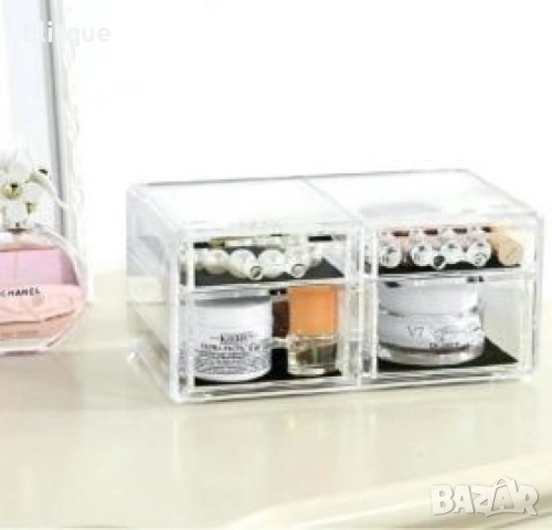 Функционален прозрачен органайзер за гримове в две части, снимка 7 - Други стоки за дома - 52895035