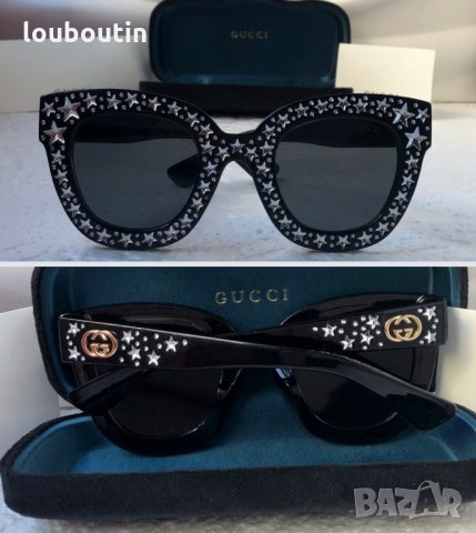 Gucci дамски слънчеви очила с звезди камъни, снимка 1 - Слънчеви и диоптрични очила - 23456402