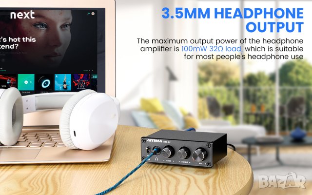 AIYIMA DAC A2 , мини ДАК с усилвател за слушалки и звукова карта HiFi + Гаранция, снимка 13 - Ресийвъри, усилватели, смесителни пултове - 43097801