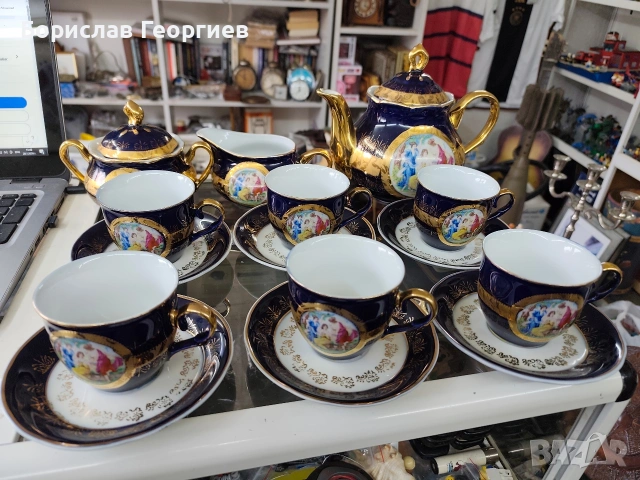 Порцеланов сервиз за кафе Thun karlovarsky original kobalt