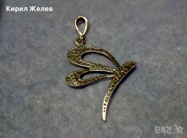 НЕЖЕН ФИГУРАЛЕН СРЕБЪРЕН МЕДАЛЬОН ПЕПЕРУДА АРТ ПЕНДАНТ СРЕБРО 925 ПРОБА 43075, снимка 3 - Колиета, медальони, синджири - 49705055