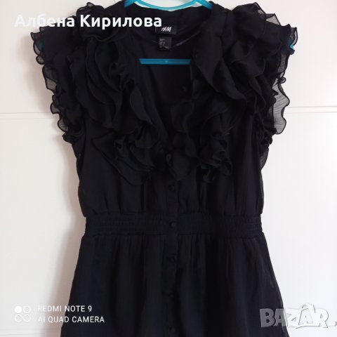 Официална черна блуза на Н&М, 36 до 40р-р, снимка 11 - Корсети, бюстиета, топове - 32557589