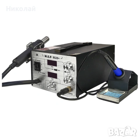 Станция за запояване WEP 952D+ компресор, горещ въздух, поялник., снимка 2 - Друга електроника - 53410892