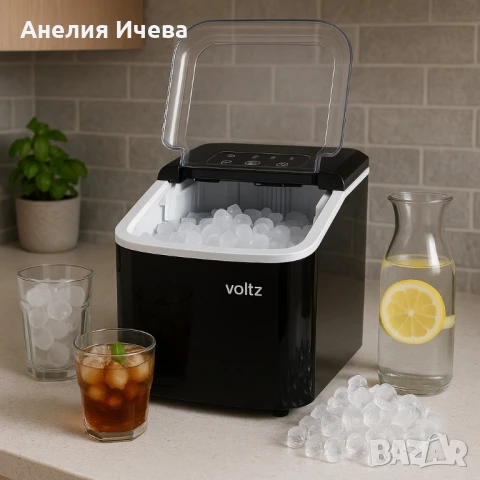 Ледогенератор Voltz, 100W~120W, 12кг./24ч., 1.3л., Черен или бял, снимка 4 - Други - 50247039