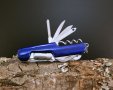 Туристическо джобно ножче с фенерче и 10 приставки, снимка 4