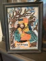 Картина найвизъм върху стъкло ,дървена рамка , снимка 2